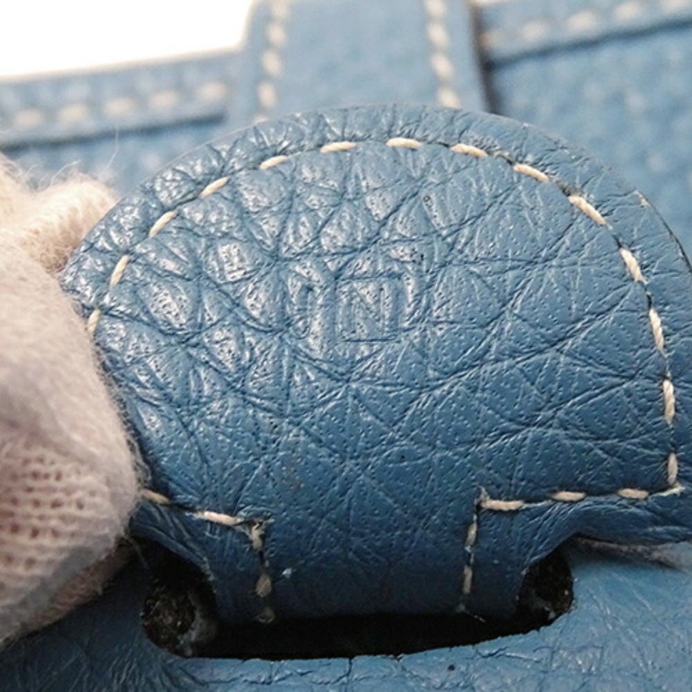 HERMES Women's Shoulder Bag Evelyn 3 PM Taurillon Clemence Blue Jean Light □N... - Picture 7 of 14